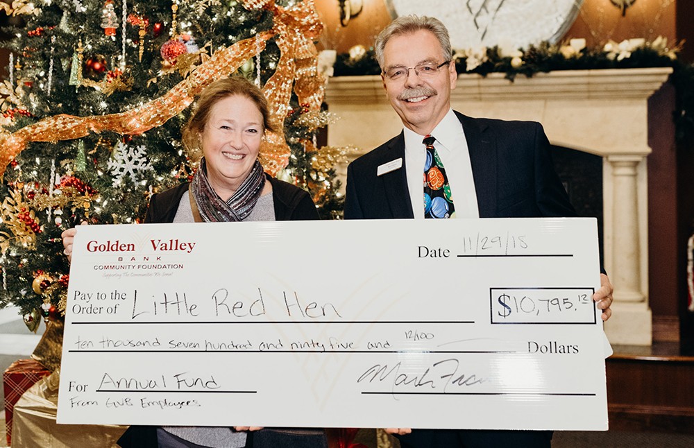 Little Red Hen Donation Check
