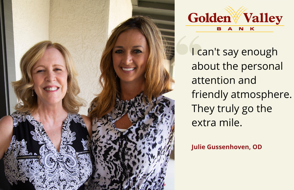 Julie Gussenhoven, Golden Valley Bank customer testimonials